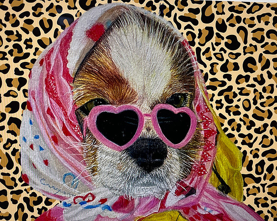 Winnie with Leopard background